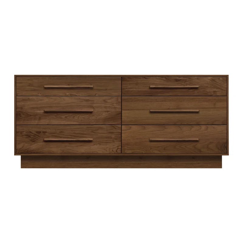 Moduluxe 6-Drawer Natural Walnut Dresser with Soft Close and Felt Lined Drawers