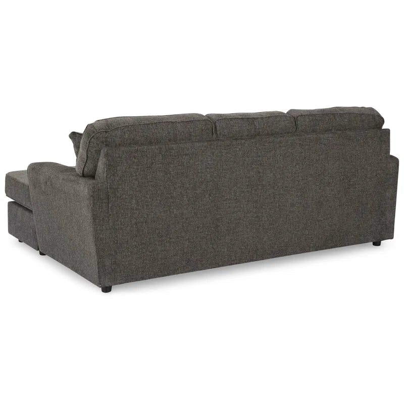Cascilla Contemporary Pewter Gray 86'' Upholstered Sofa Chaise