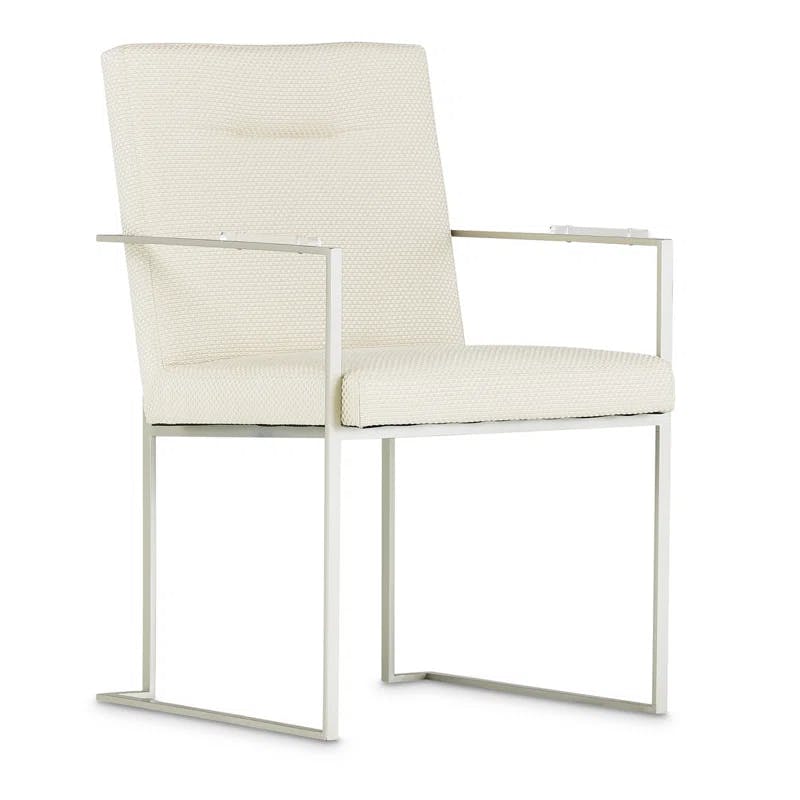 Laguna Ridge Cream Upholstered Metal Armchair with LED Accents