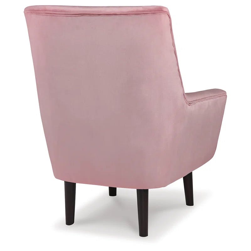 Contemporary Pink Velvet Tufted Accent Chaise, 28"W x 36"H