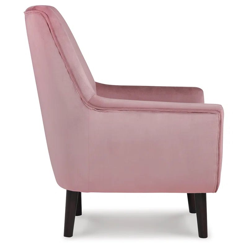 Contemporary Pink Velvet Tufted Accent Chaise, 28"W x 36"H