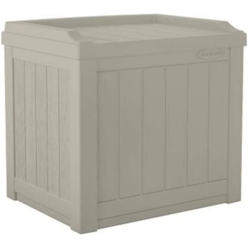 Compact Resin 22-Gallon Storage Seat in Light Taupe