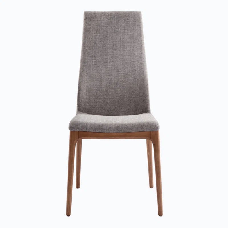 Elegant Gray Upholstered Side Chair with Splayed Legs