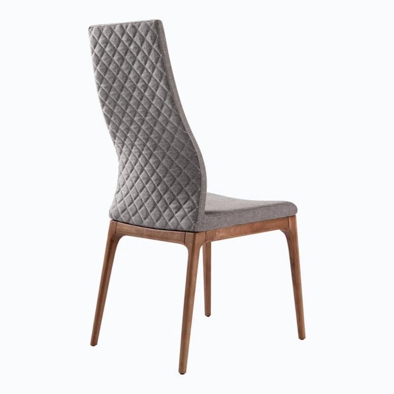 Elegant Gray Upholstered Side Chair with Splayed Legs