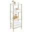 Soft Brass and Clear Glass 4-Tier Vertical Storage Shelf