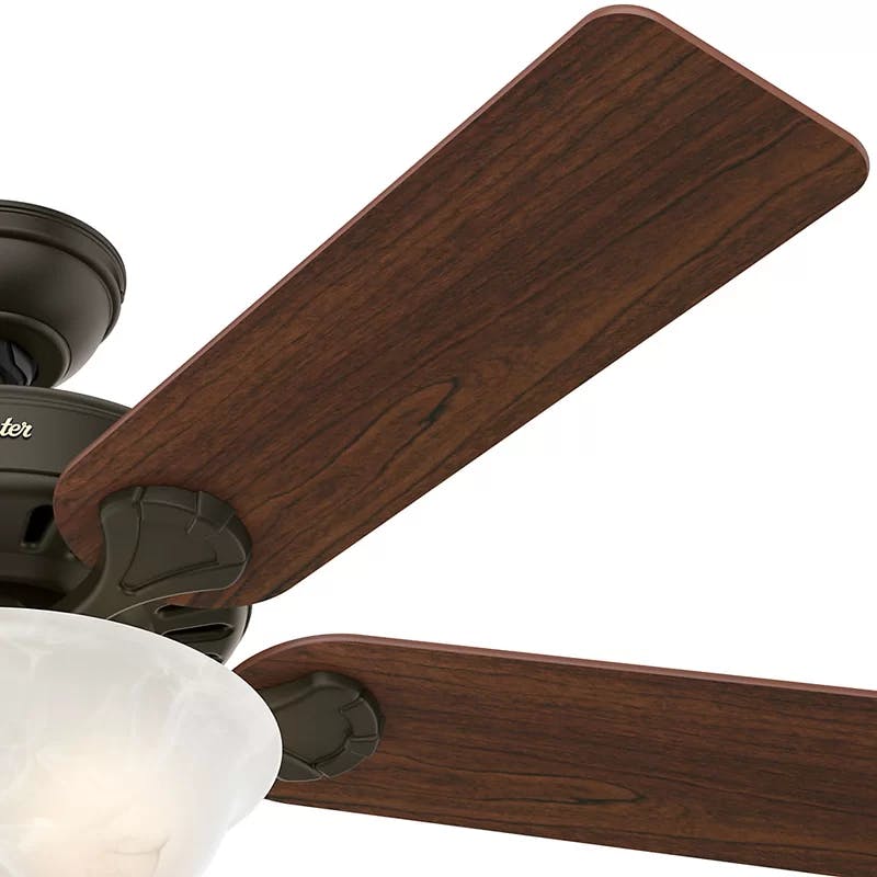 New Bronze 52" Ceiling Fan with Cherry/Oak Reversible Blades and LED Light