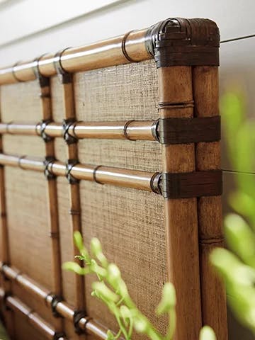 King Island Retreat Leather-Wrapped Bamboo Headboard
