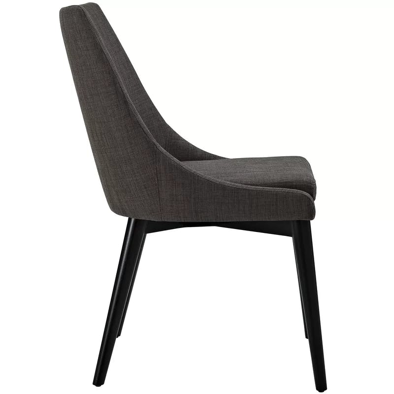 Sleek Viscount Brown Upholstered Side Chair with Tapered Legs