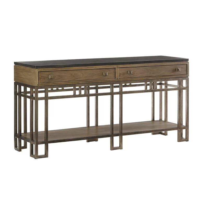 Cypress Point 68'' Transitional Gray-Brown Sideboard with Felt-Lined Drawers