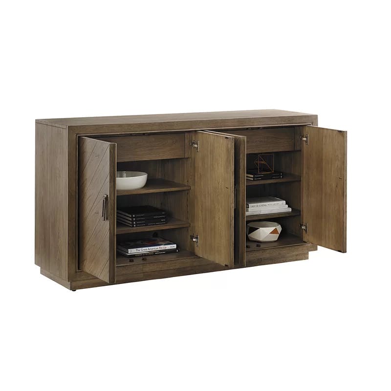 Cypress Point 69'' Gray-Brown Transitional Buffet with Cord Management