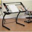 Versatile TriFlex 45" Glass Top Adjustable Drafting Table, Black