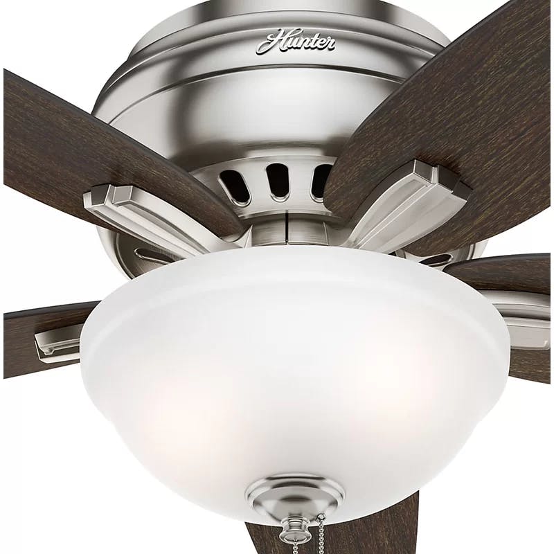 Sleek 42" Brushed Nickel Low-Profile Ceiling Fan with LED Light & Remote
