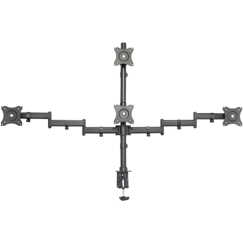 Articulating Quad Monitor Desk Mount with Heavy-Duty Steel, Adjustable Arms
