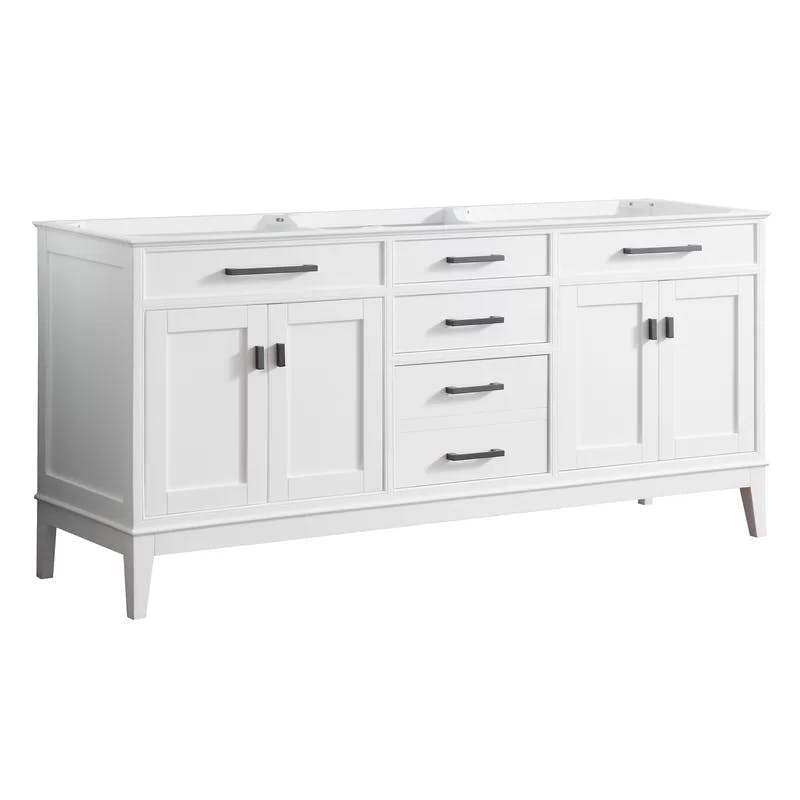 Madison Elegance 72" Double Vanity Cabinet in Pure White with Soft-Close Features