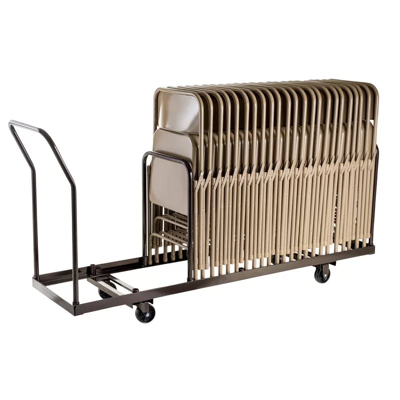 Solid Steel Vertical Folding Chair Storage Dolly, 35 Capacity
