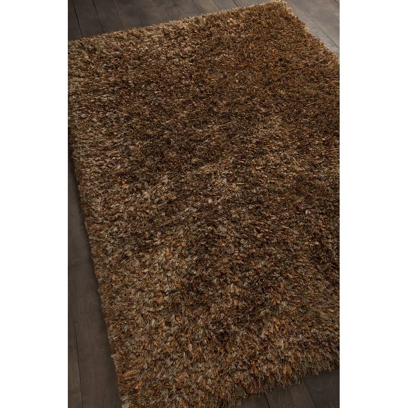 Diano Luxe Handwoven Shag Area Rug, Brown, 9' x 13'