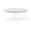 Modern Array Round Wood and Metal Coffee Table in White