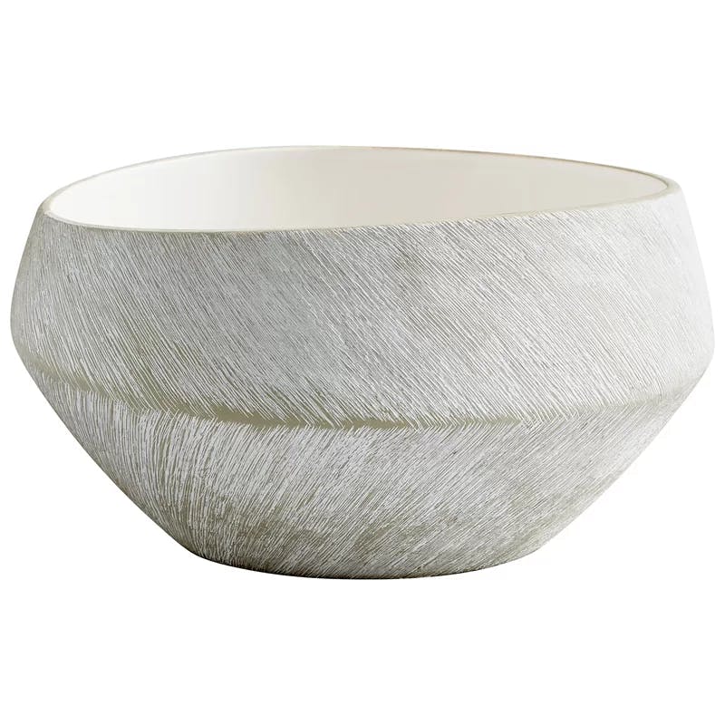 Selena Contemporary Gray Ceramic Decorative Bowl