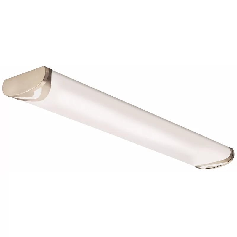 Sleek 48" Brushed Nickel Boomerang LED Flush Mount Light