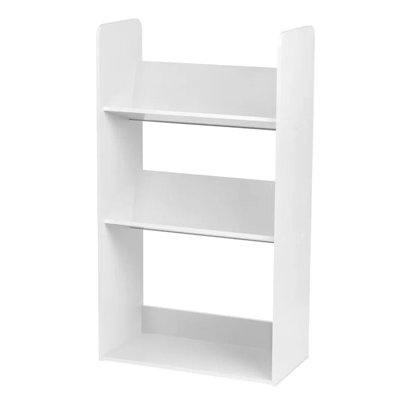 Kids' White Wood 3-Tier Tilted Bookcase