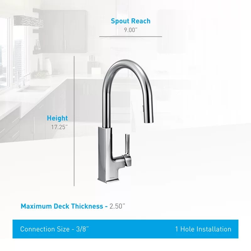 Modern Stainless Steel Pull-Down Kitchen Faucet with Eco-Friendly Flow