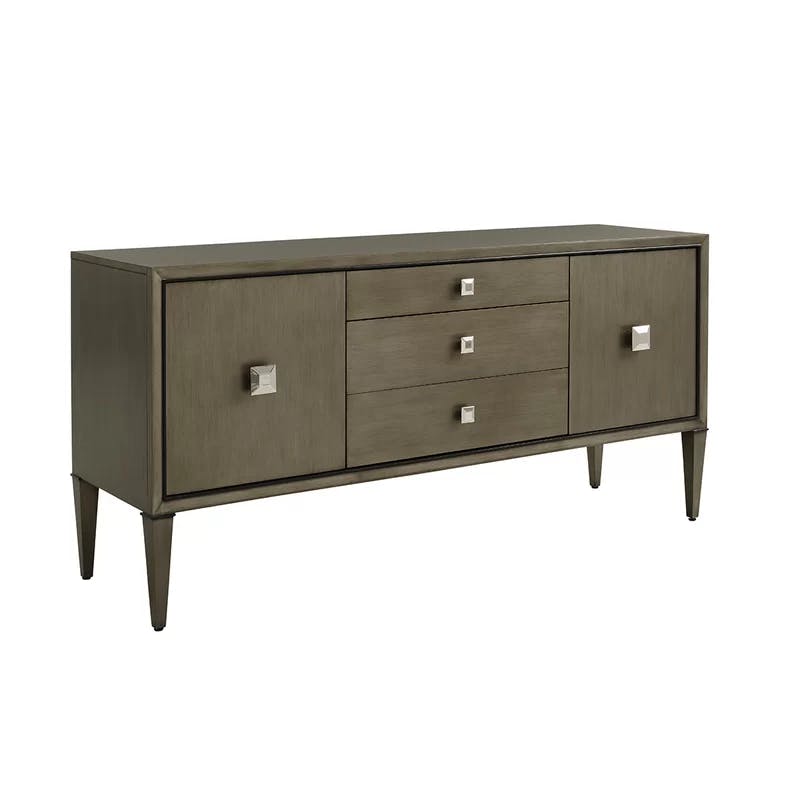 Ariana Transitional Gray and Brown 3-Drawer Sideboard