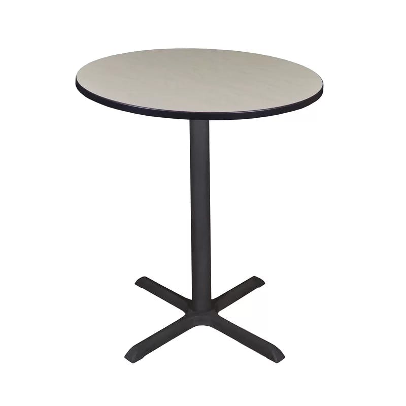 Maple Round 42" Bar-Height Café Table with Steel X-Base