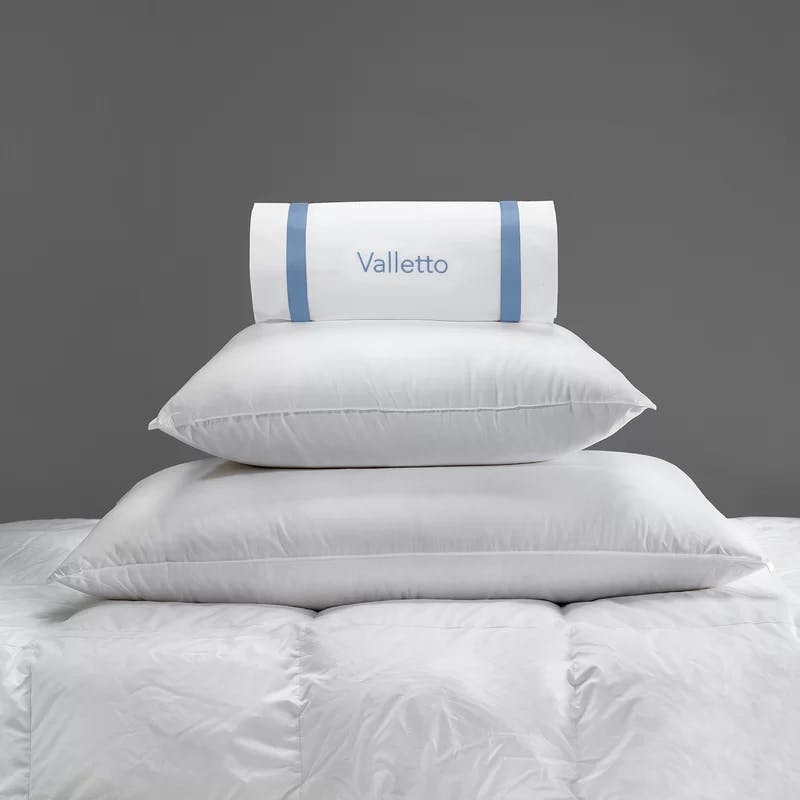 Valletto Luxe European Goose Down Medium Support Queen Pillow