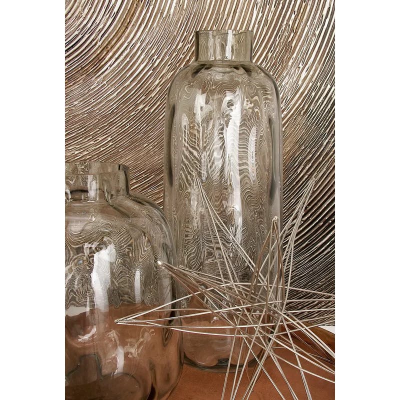 Coastal Grey Tinted Glass Cylinder Vase for Relaxed Interiors