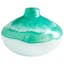 Turquoise Swirl 6" Glass Bud Table Vase in Blue/White