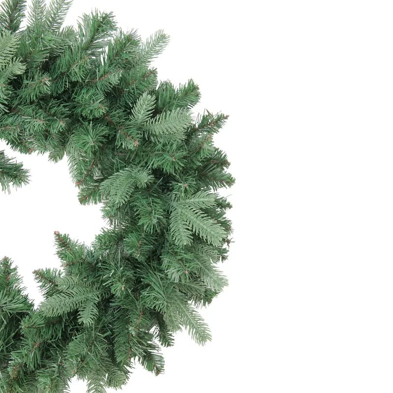 Lush Eden Pine 26" Artificial Christmas Wreath with Ribbon Accents