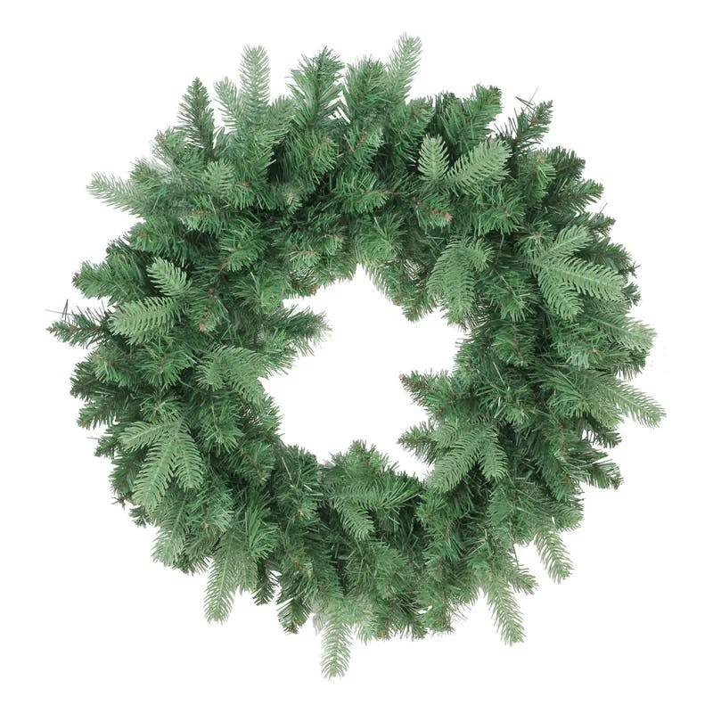 Lush Eden Pine 26" Artificial Christmas Wreath with Ribbon Accents