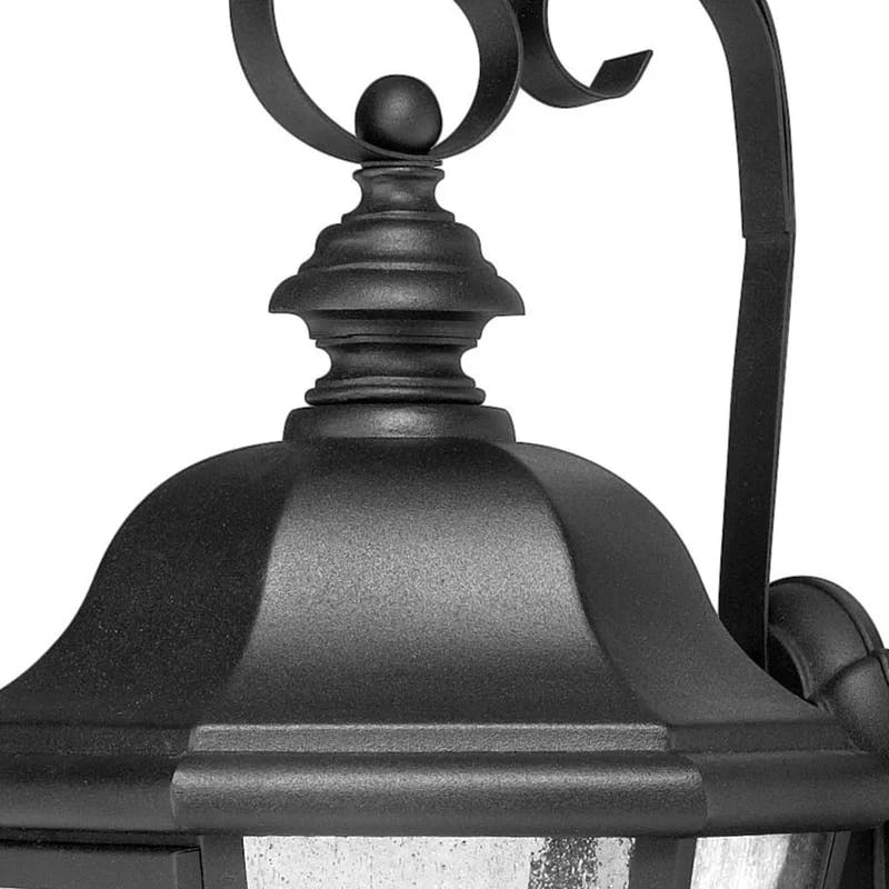 Edgewater Black 3-Light Outdoor Wall Lantern with Clear Seedy Glass