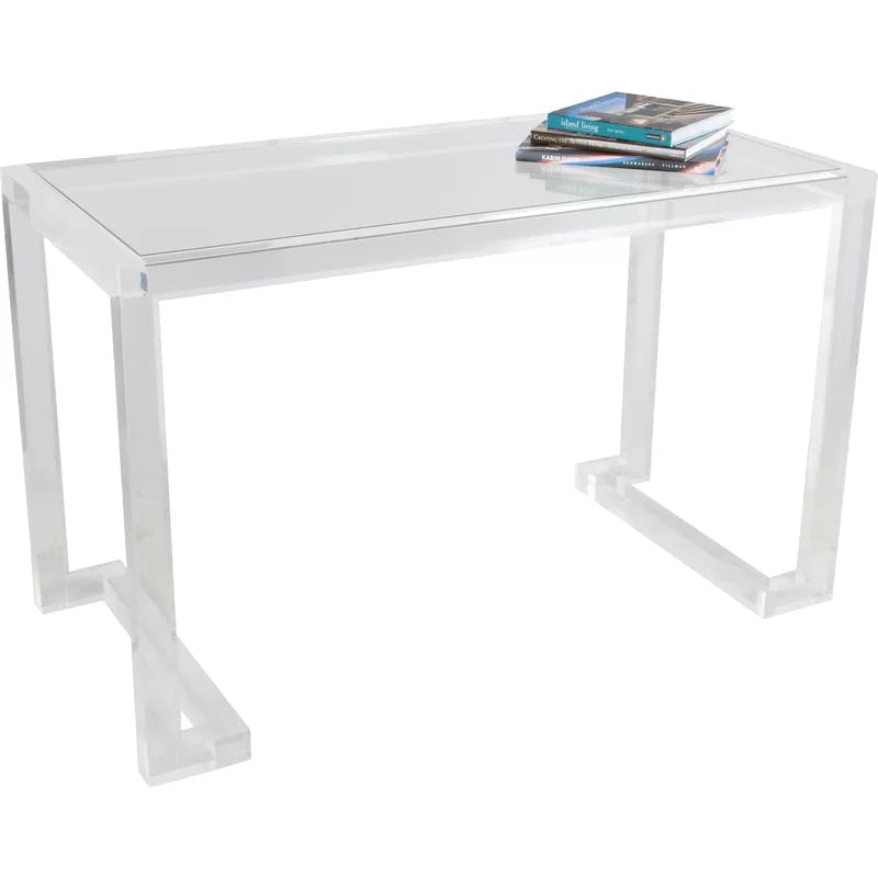 Ava 48'' Clear Acrylic and Scratch-Resistant Glass Writing Desk