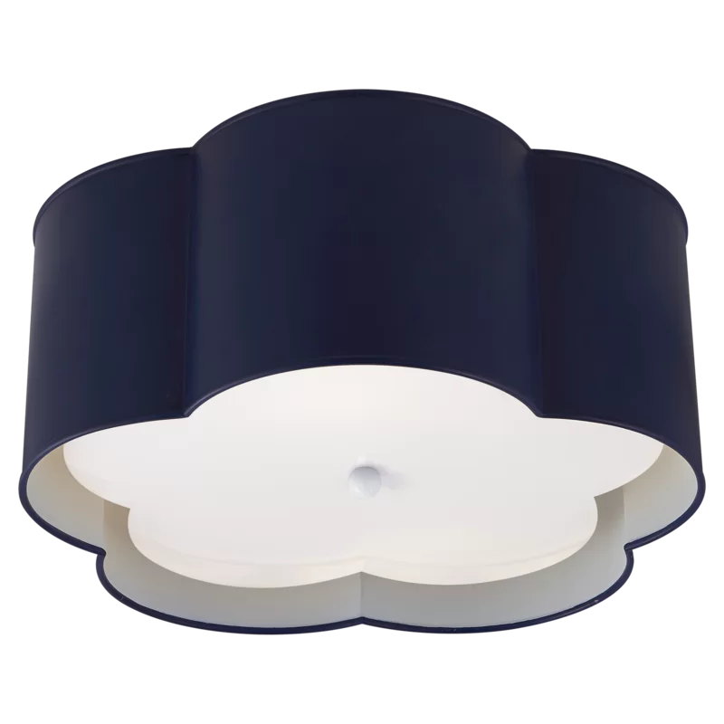 Bryce French Navy and White 2-Light Indoor/Outdoor Flush Mount