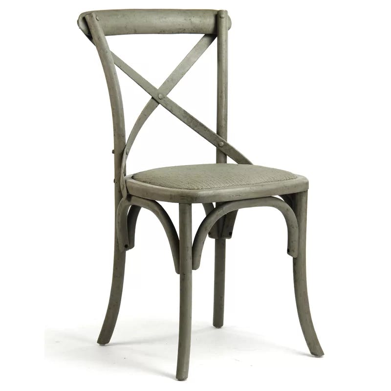 Parisienne 35'' Faux Olive Green Wood Cross-Back Side Chair