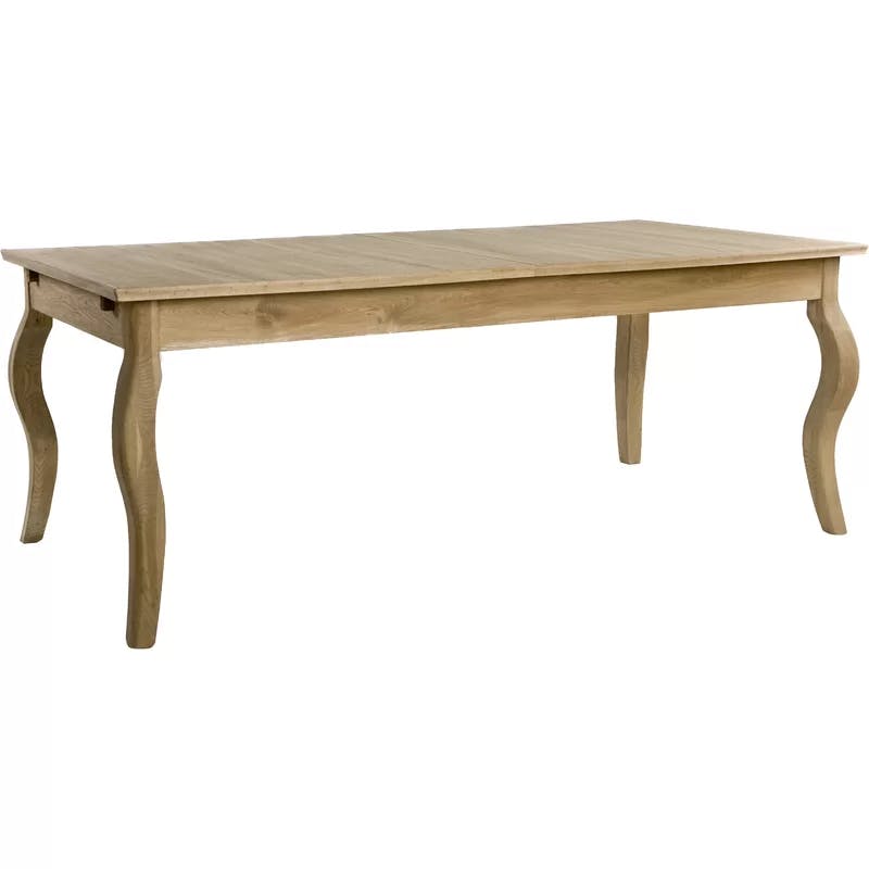 Rhone Natural Oak Reclaimed Wood Extendable Farmhouse Dining Table