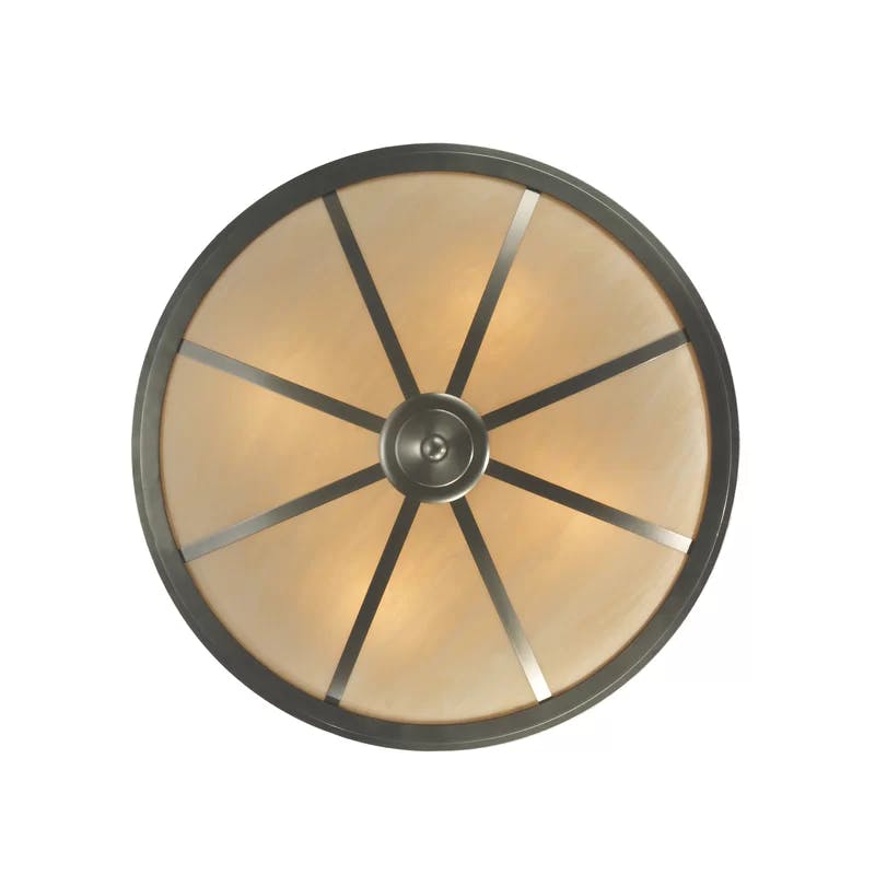 Elysian 30" Nickel Bowl LED Semi-Flushmount for Indoor/Outdoor