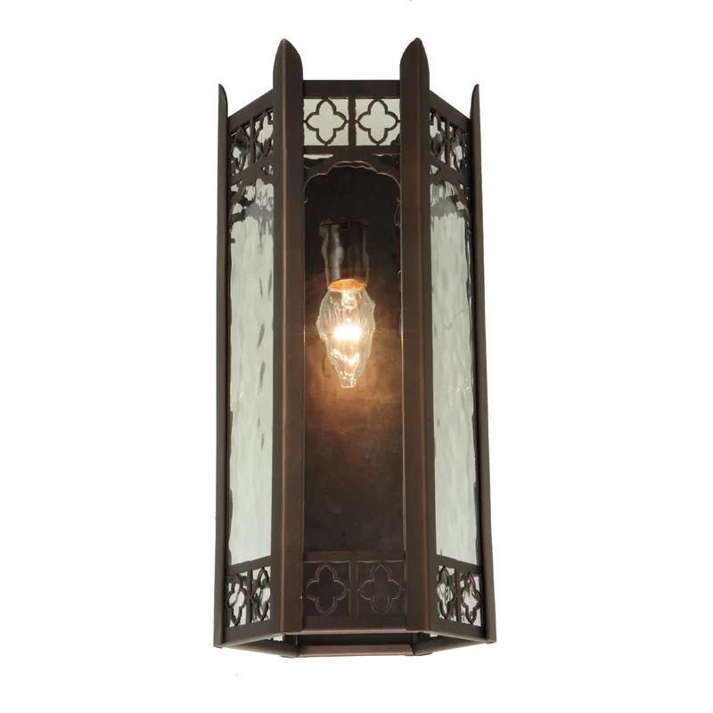 Heavenly Glow Mahogany Bronze 1-Light Sconce with Clear Water Glass