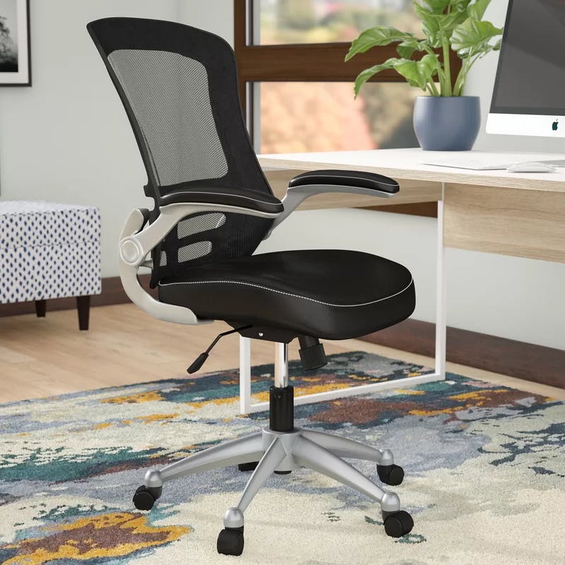 ErgoFlex Black Mesh and Leatherette Adjustable Task Chair