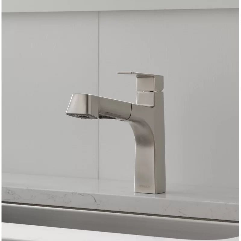 Xander Dual-Handle Stainless Steel Modern Pull-Out Kitchen Faucet