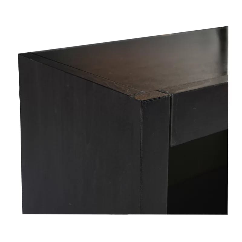 Espresso Finish Solid Wood 5-Shelf Adjustable Bookcase