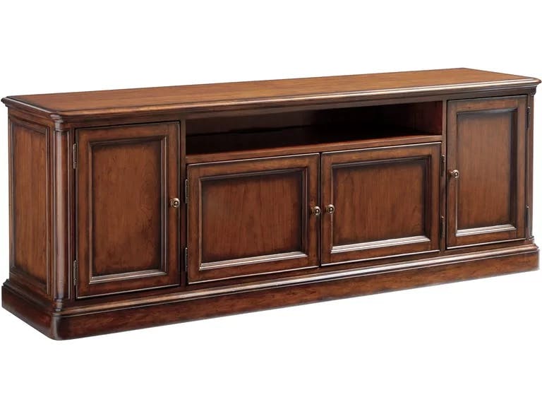 Richmond Hill Traditional Brown Media Console with Adjustable Shelves