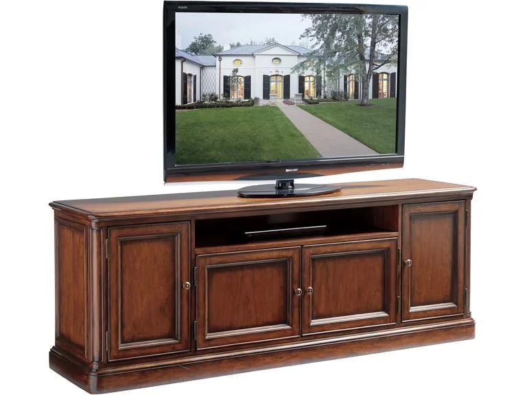 Richmond Hill Traditional Brown Media Console with Adjustable Shelves