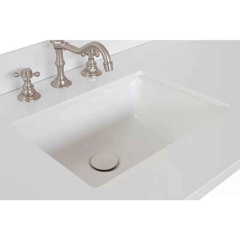 Elegant 31" White Ceramic Vanity Top with Undermount Sink