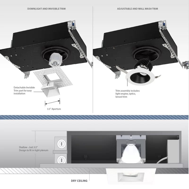 Aether 3.5'' Black Aluminum LED Retrofit Lighting Kit for Indoor/Outdoor