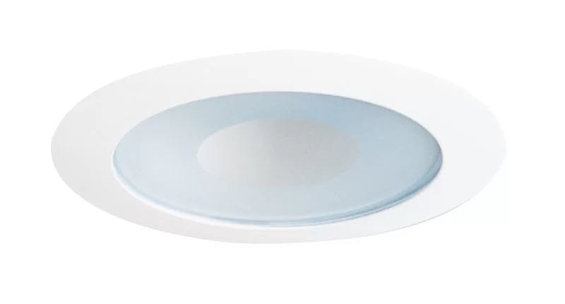 Sleek 4'' Gloss White Circular LED Recessed Shower Light with Frosted Glass