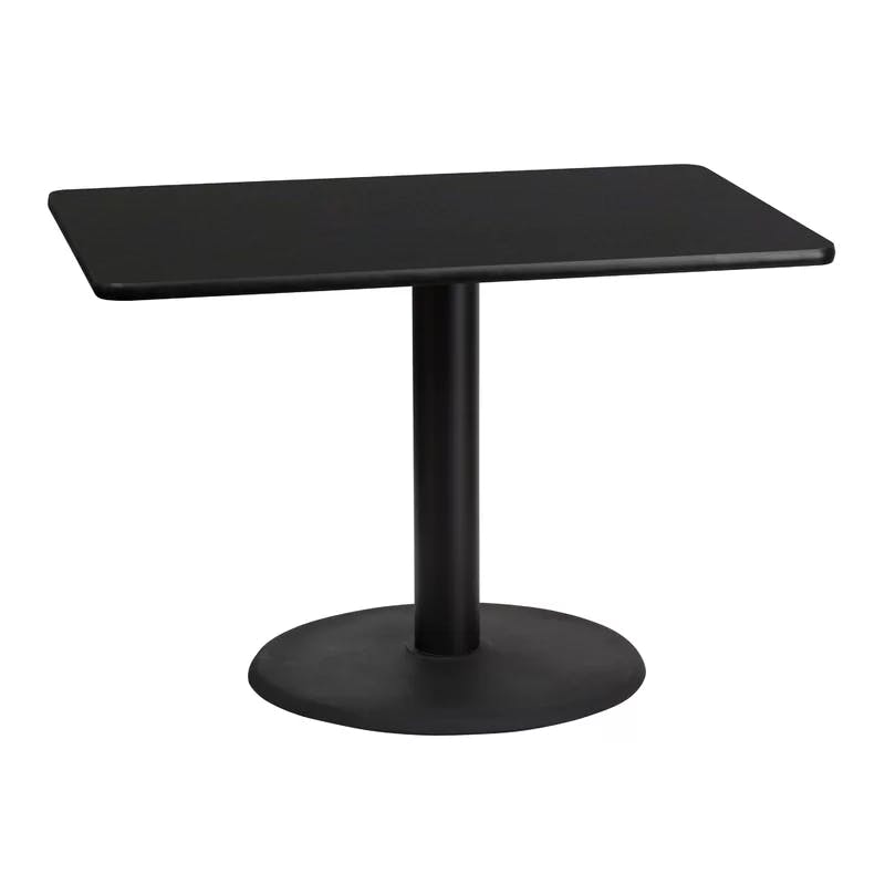 Contemporary 31'' Black Laminate Round-Based Dining Table