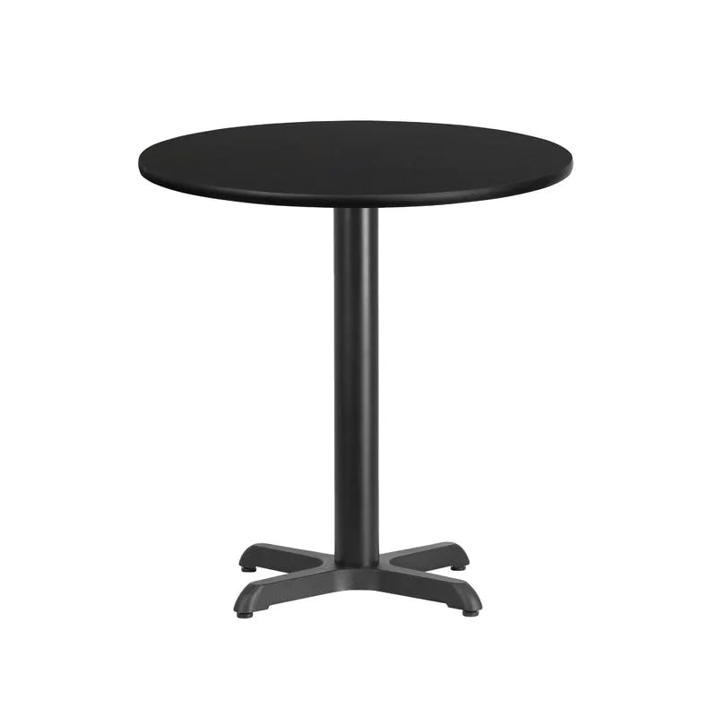 Elegant 24" Round Black Laminate Dining Table with X-Base