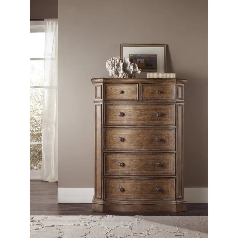 Solana Traditional 6-Drawer Light Wood Dresser with Dovetail